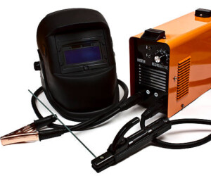 Inverter welding machine and mask on a white background
